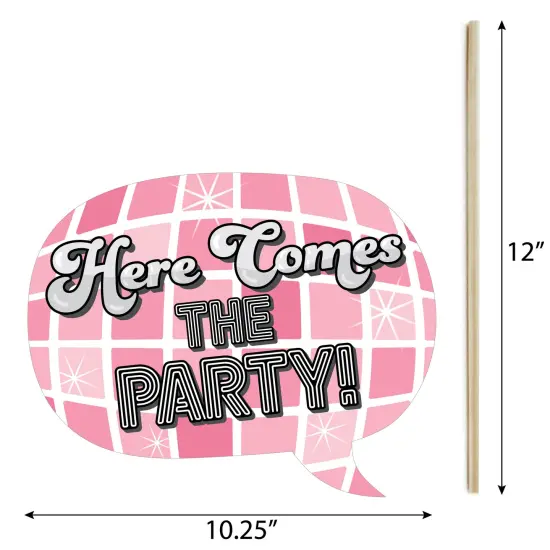 Big Dot of Happiness Funny Last Disco - Bachelorette Party Photo Booth Props Kit - 10 Piece {6}