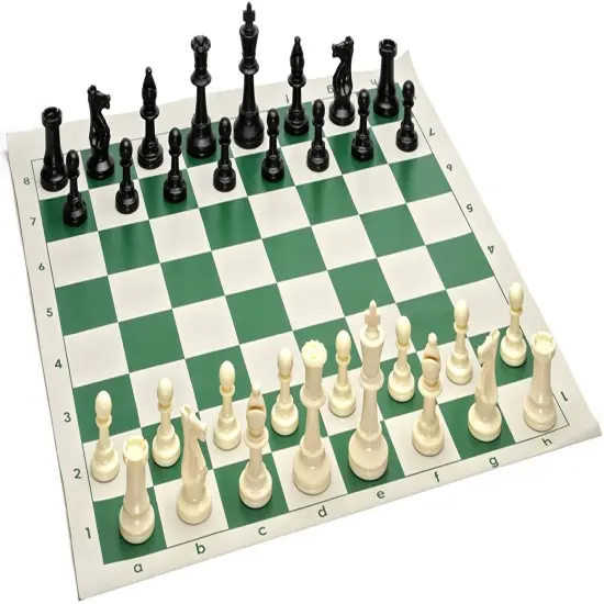 WE Games Tournament Chess Pack, Rollup Board, Tote, Staunton King 3.75 in. {2}