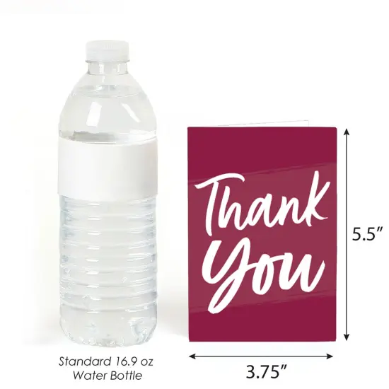 Big Dot of Happiness Burgundy Elegantly Simple - Guest Party Favors Thank You Cards (8 count) {4}