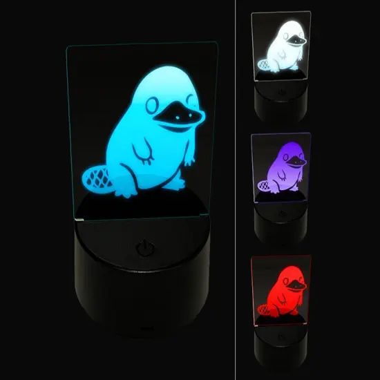Cute Weird Duck Billed Platypus 3D Illusion LED Night Light Sign Nightstand Desk Lamp {1}