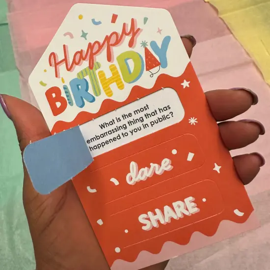 Big Dot of Happiness Party Time - Happy Birthday Party Game Pickle Cards - Truth, Dare, Share Pull Tabs - Set of 12 {4}
