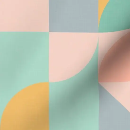 Various Fabrics by the Yard or Fat Quarter Pastel Mod Mint Retro Abstract Gold Green Mcm Blush Pink Shapes Vintage Style Custom Printed Fabric by Spoonflower {7}