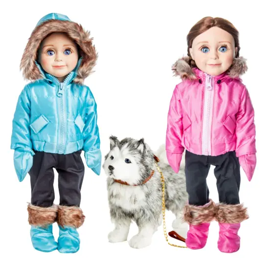 The Queen's Treasures 18 In Doll 13 Pc Ski Clothes and Dog {2}