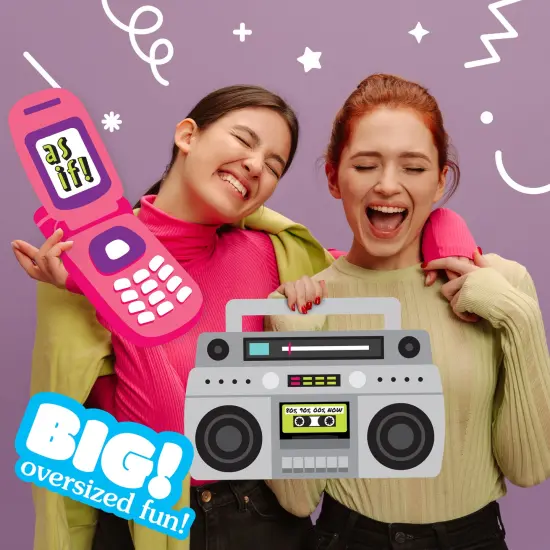 Big Dot of Happiness Through the Decades - Milkshake, Flip Phone, and Boom Box Decorations - 50s, 60s, 70s, 80s, & 90s Party Large Photo Props - 3 Pc {3}