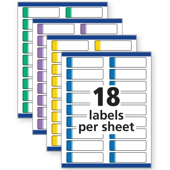 Avery TrueBlock Extra Large File Folder Labels, 15/16" x 3-7/16", 450 Printable Labels, Assorted (5026) {5}