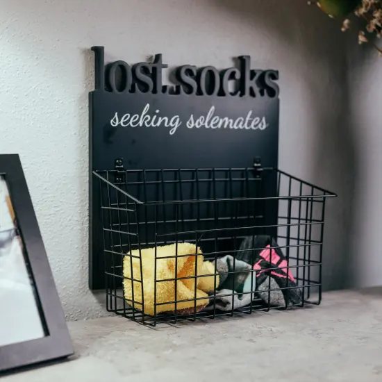 Creekview Home Emporium Seeking Soulmate Lost Socks Basket for Laundry Room Sign {4}