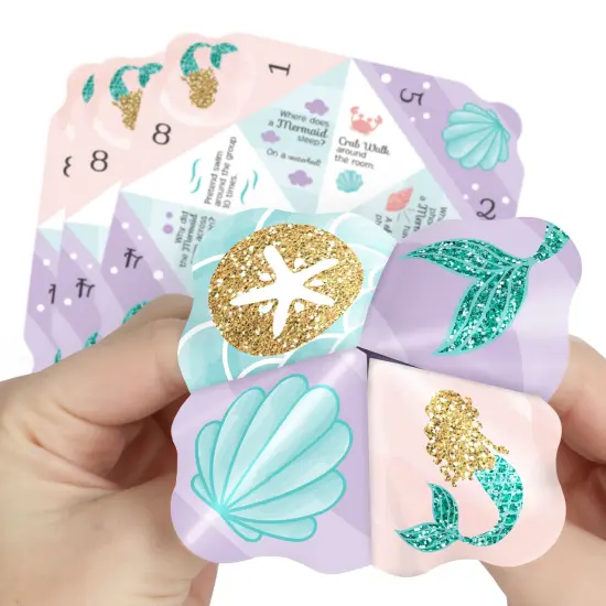 Big Dot of Happiness Let's Be Mermaids - Baby Shower or Birthday Party Cootie Catcher Game - Jokes and Dares Fortune Tellers - Set of 12 {1}