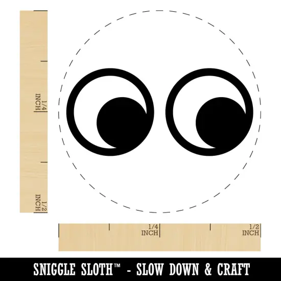 Cute Cartoon Eyes Looking to Side Self-Inking Rubber Stamp for Stamping Crafting Planners Orange {1}