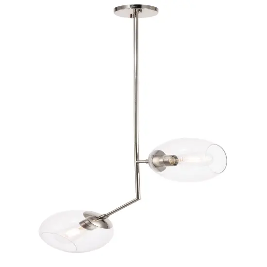 Ryland 2 light Chrome and Clear glass pendant {6}