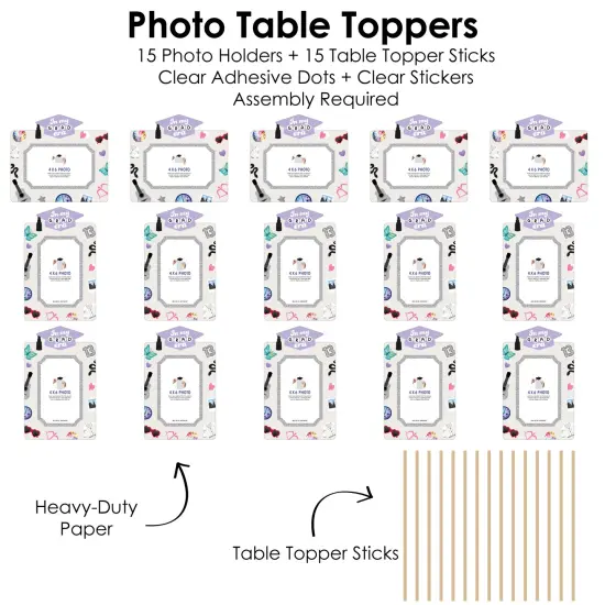 Big Dot of Happiness In My Grad Era - Graduation Party Picture Centerpiece Sticks - Photo Table Toppers - 15 Pieces {5}