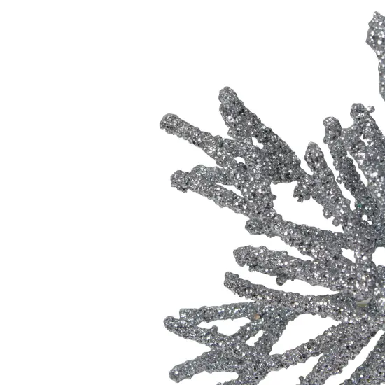 Northlight Glitter Snowflake Christmas Ornament - 7.5" - Silver {5}