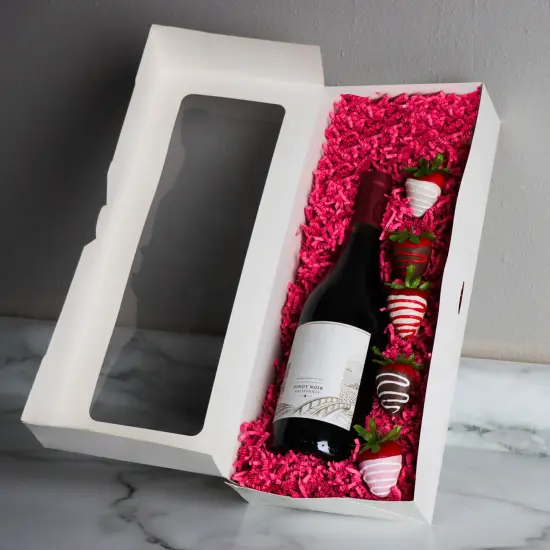 Spec101 Small Cookie Boxes with Window - 30pk 16x6.5in Narrow White Pastry Boxes {6}