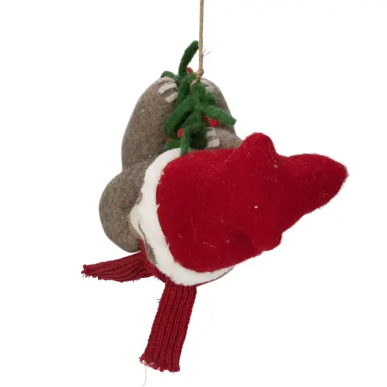 Melrose 12.75" Brown and Red Sloth Hanging Christmas Ornament {3}