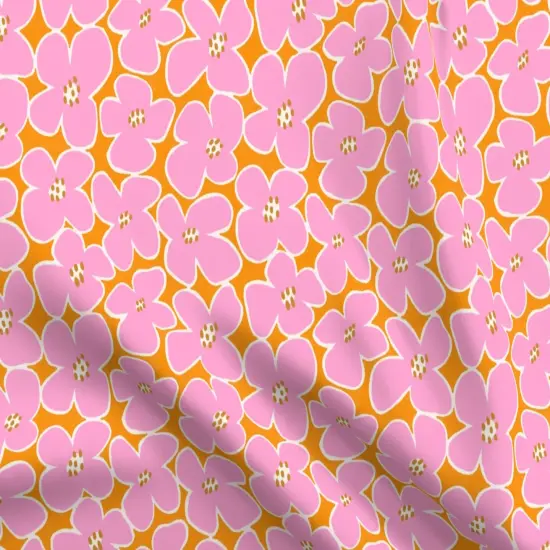Various Fabrics by the Yard or Fat Quarter Bright Modern Floral Bold 70S Tropical Pink Retro Vintage Custom Printed Fabric by Spoonflower {5}