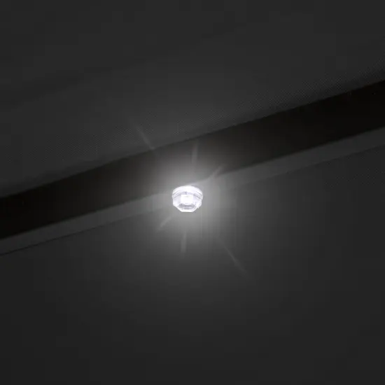 Northlight 9ft Solar Lighted Outdoor Patio Market Umbrella with Hand Crank and Tilt, Black {6}