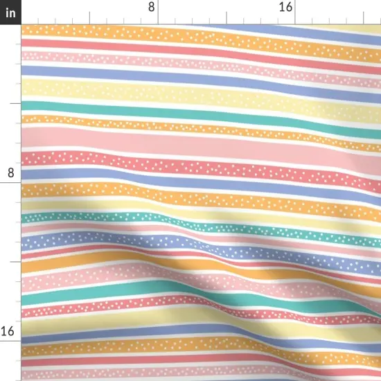 Various Fabrics by the Yard or Fat Quarter Pastel Stripes Colorful Polka Dots Playful Lines Nursery Custom Printed Fabric by Spoonflower {2}
