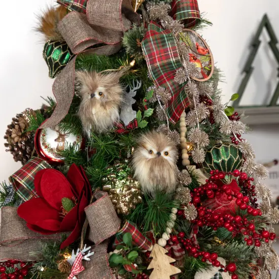 Northlight Pine Cone with Glitter Glass Christmas Ornament - 4.5" - Green and Brown {3}