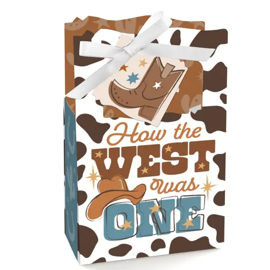 Big Dot of Happiness My First Rodeo - Little Cowboy 1st Birthday Party Favor Boxes - Set of 12 {1}