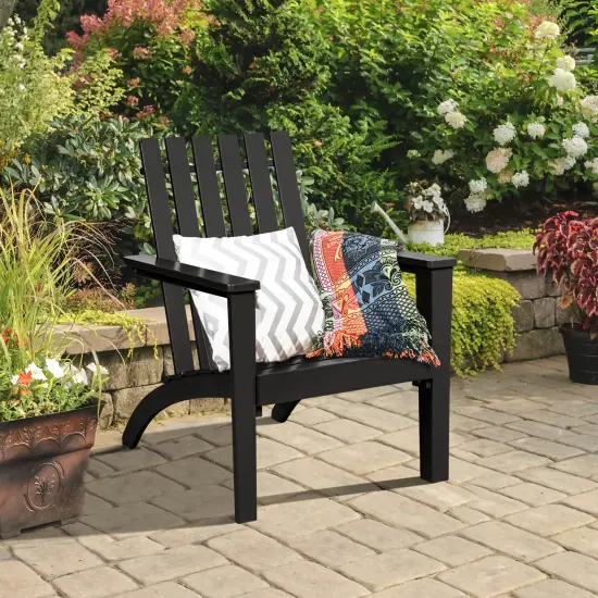 Costway Patio Adirondack Chair Acacia Wood Lounge Armrest Garden Deck White\Black\Gray {8}