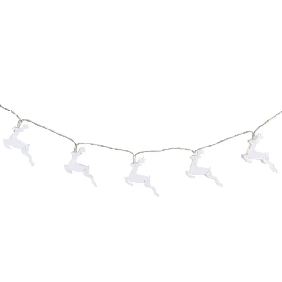 Northlight LED Leaping Reindeer Christmas Light Set - 3' Clear Wire - 15ct White {5}