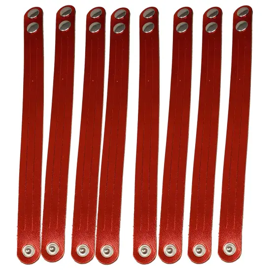 8 Pack Mystery Braid Leather Bracelet, Metallic Leather DIY Tricky Braid Bracelets Red {1}