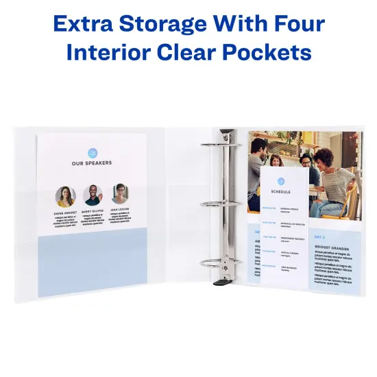 Avery 3" Heavy-Duty View 3 Ring Binders, One Touch Slant Rings, 700-Sheet Capacity, White, 4 Pack (79745) {4}