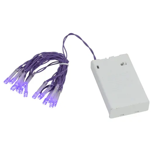 Brite Star LED Micro Christmas Light Set- Purple - 4.8 ft Purple Wire - 15ct {3}