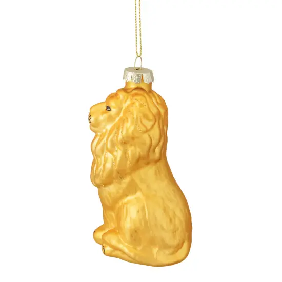 Northlight Standing Lion Glass Christmas Ornament - 4.25" - Golden Yellow {4}