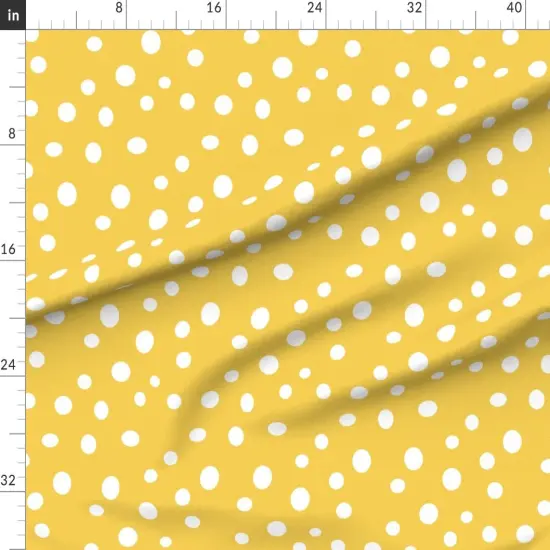 Various Fabrics by the Yard or Fat Quarter Yellow Polka Dots Retro Modern Custom Printed Fabric by Spoonflower {1}