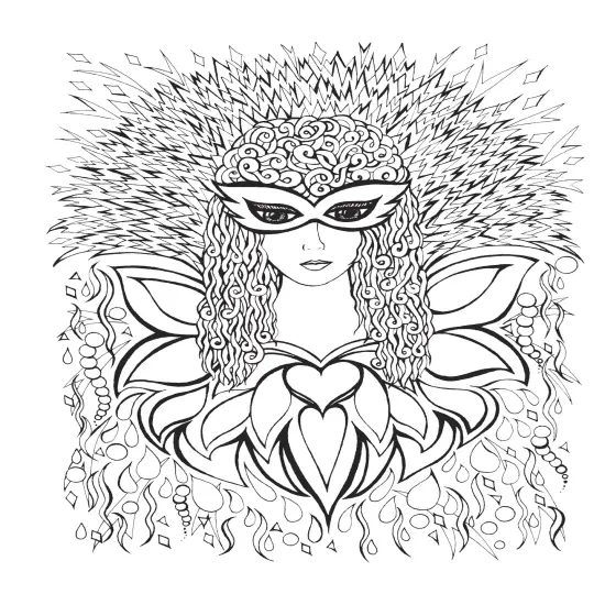 Creative Haven: Fanciful Faces Coloring Book-Softcover {4}