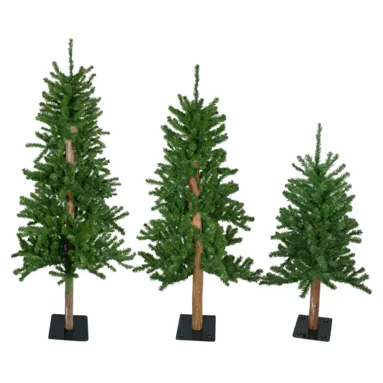 Northlight Slim Alpine Artificial Christmas Trees - 6' - Unlit - Set of 3 Green {1}