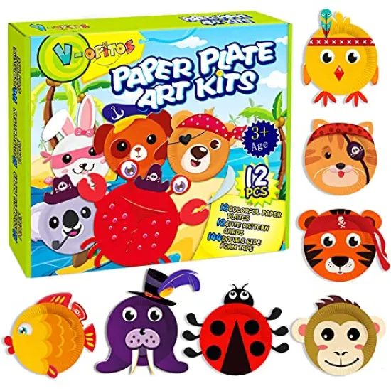 12 Pack Arts and Crafts Kits for Kids,Paper Plate Crafts, Simple Animal Crafts for Toddler Age of 2, 3, 4, 5 Years Old, Fun Preschool Classroom Activity Project for Boy & Girl {2}