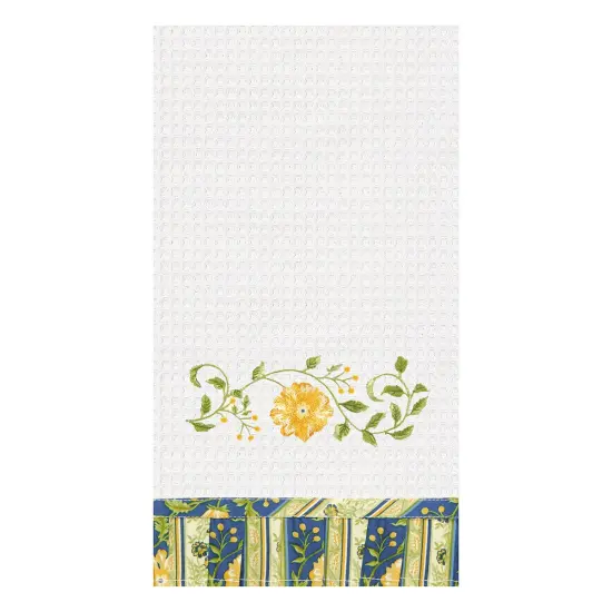 Colonial Williamsburg Carlisle Blue Waffle Weave Cotton Kitchen Towel {1}