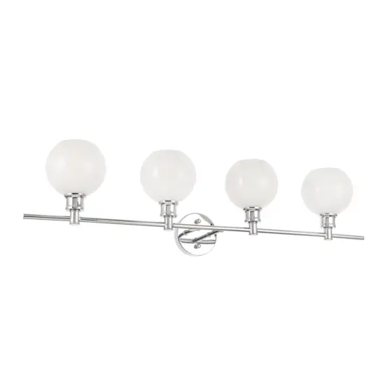 Collier 4 light Chrome and Frosted white glass Wall sconce {5}