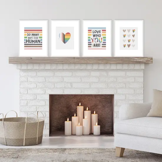 Big Dot of Happiness So Many Ways to Be Human - Unframed Pride Linen Paper Wall Art - Set of 4 - Artisms - 8 x 10 inches {3}