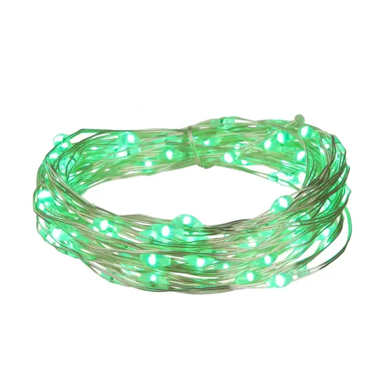 Northlight Micro Fairy Christmas Lights - Green LED 16'Copper Wire - 100ct {3}