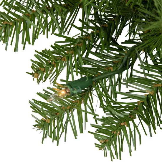 Northlight Pre-Lit Rockwood Pine Artificial Christmas Wreath - 24" - Clear Lights Green {5}