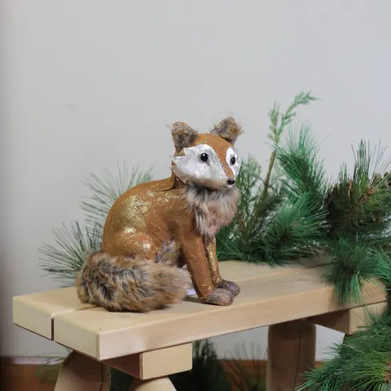 Northlight Plush Sitting Fox Figure Animal Decoration - 10.25" Brown {4}