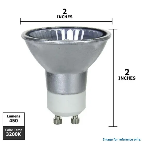SUNLITE FMW GU10 35w Silver Back MR16 Flood w/ Front Glass 120V halogen bulb {2}