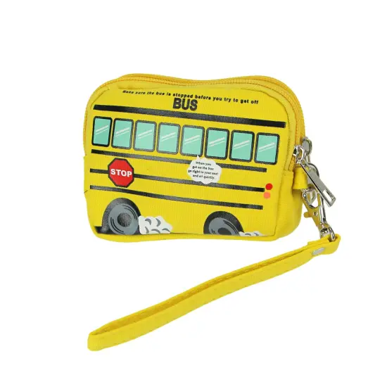 Bright Yellow Canvas School Bus Wristlet Clutch Purse {3}