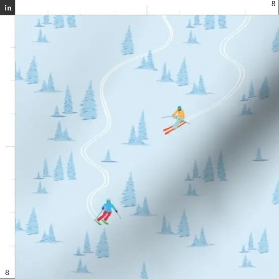 Various Fabrics by the Yard or Fat Quarter Winter Trees Adventure Snow Sport Custom Printed Fabric by Spoonflower {4}