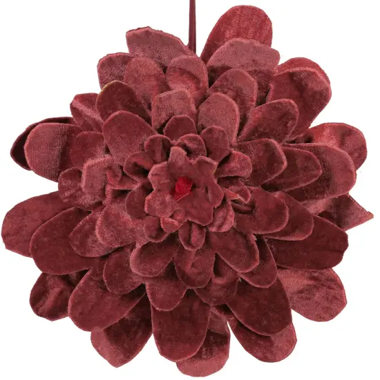 Northlight 9.5" Mahogany Red Velvet Flower Christmas Ornament {1}