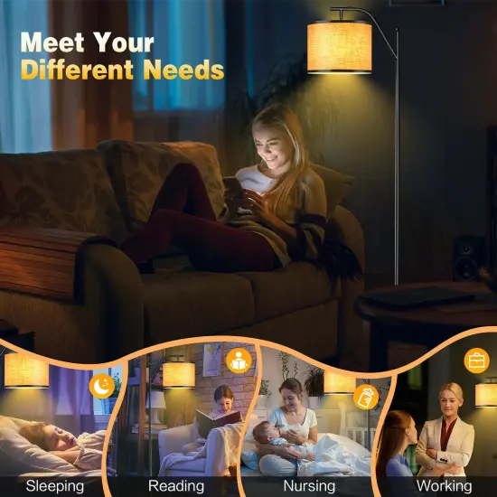 Standing Floor Lamp with Adjustable Head for Living Room and Bedroom {3}