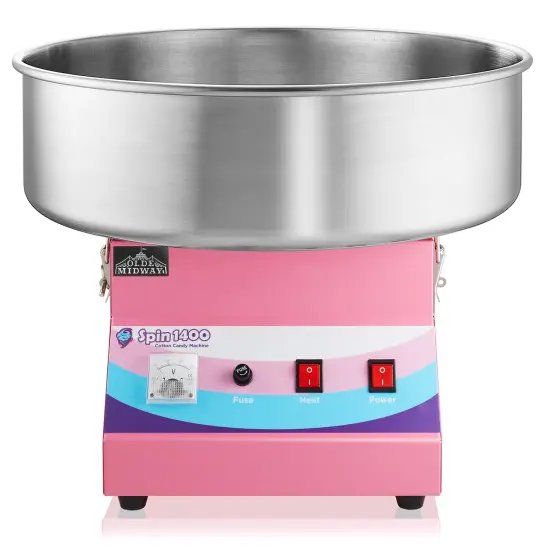 Olde Midway Cotton Candy Machine, SPIN-1400 Electric Candy Floss Maker, Commercial-Grade {2}