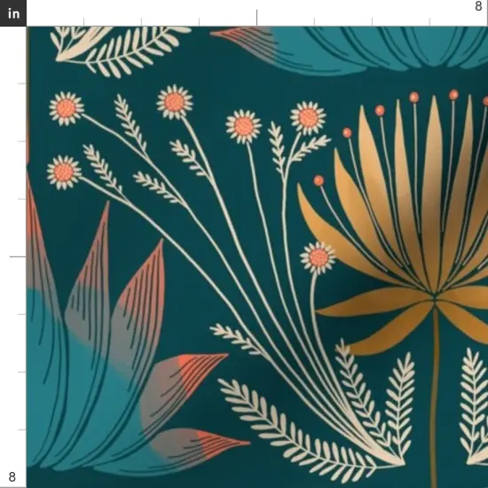 Various Fabrics by the Yard or Fat Quarter Floral Botanical Moody Wildflower Nature Garden Jewel Tone Custom Printed Fabric by Spoonflower {4}