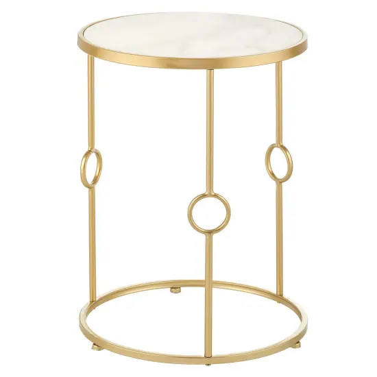 mDesign Round Inlay Top Accent Table {5}