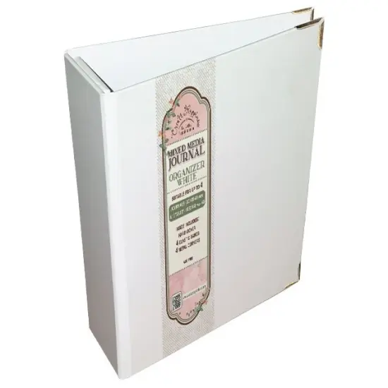 Mixed Media Journal Organizer A6 W/Metal Corners-White {1}