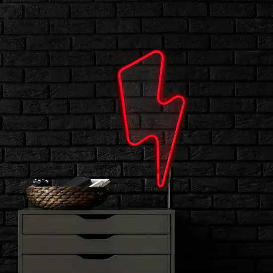 Northlight LED Lightening Bolt Neon Lighted Wall Art - 18.75" - Red {4}