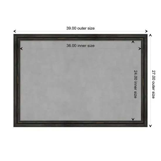 Rustic Pine Narrow Wood Framed Magnetic Board Rustic Pine Black {3}