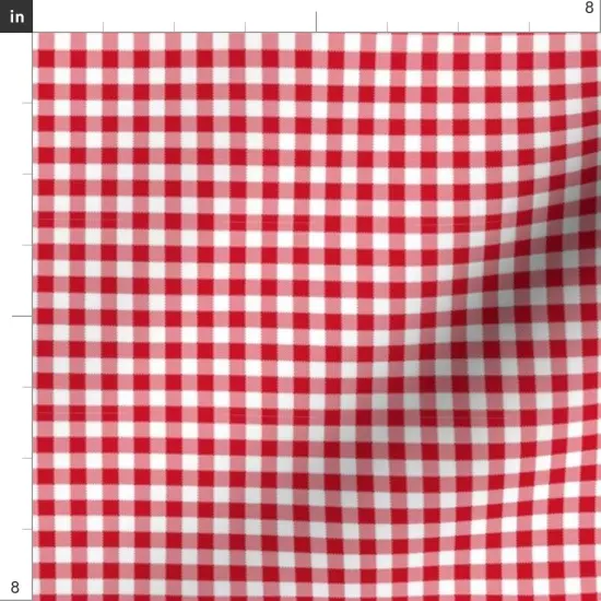 Various Fabrics by the Yard or Fat Quarter Tiny Red Check Ditsy Scale Summer Picnic Gingham Custom Printed Fabric by Spoonflower {4}
